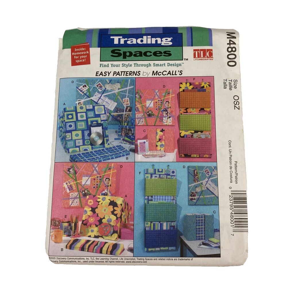 McCalls Pattern M4800 Trading Spaces Bedroom Accessories Uncut FF y2k TLC 2005